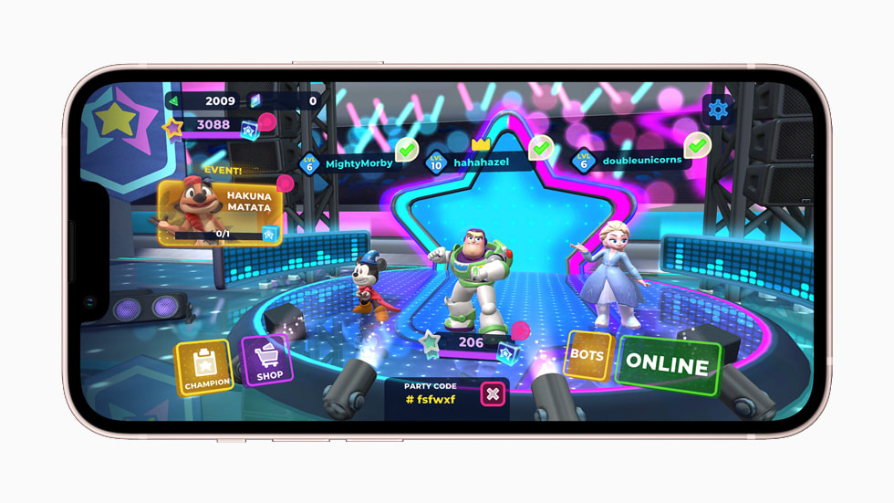 Characters appear in the battle arena in 