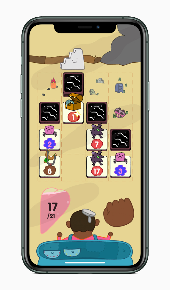 Gameplay from “Card of Darkness” displayed on iPhone 11 Pro.