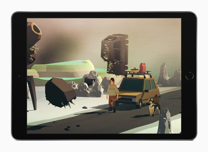 Gameplay from “Overland” displayed on iPad.