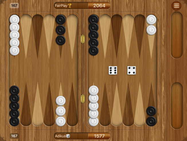 Una imagen del juego “Backgammon.”