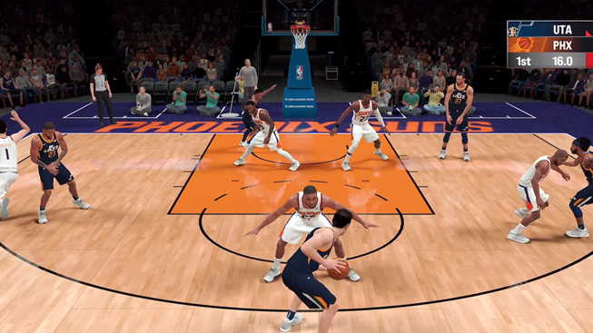 “NBA 2K21 Arcade Edition” 게임의 한 장면.