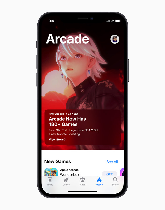 Apple Arcade affiché sur l'iPhone 12.