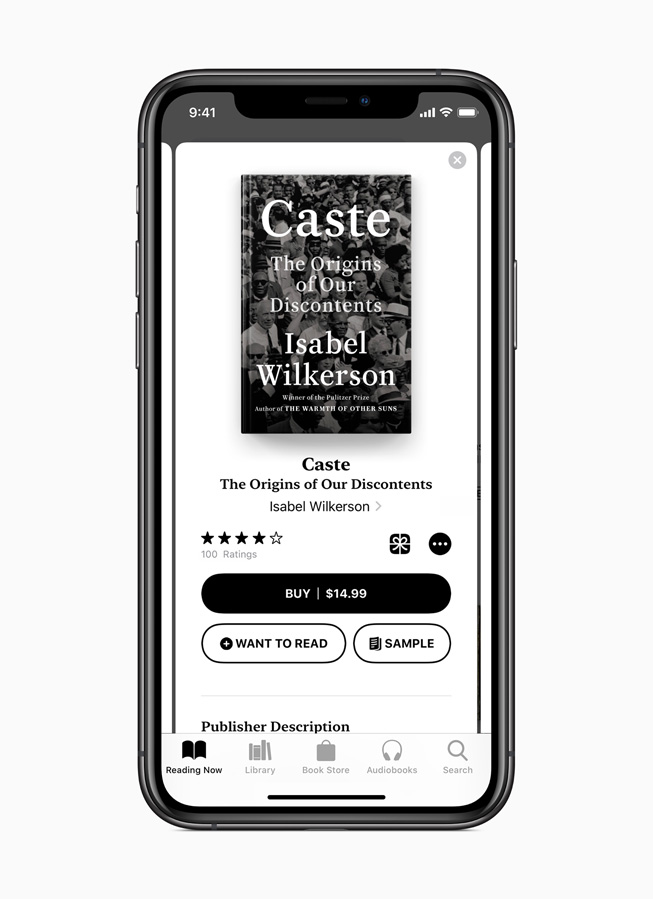  “Caste: The Origins of Our Discontents” is available now on Apple Books in both ebook and audiobook formats.