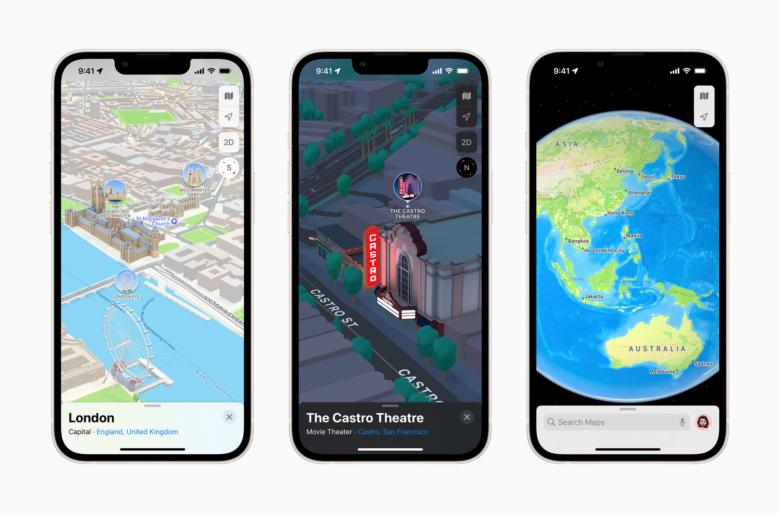 Where are Apple 3d maps available?