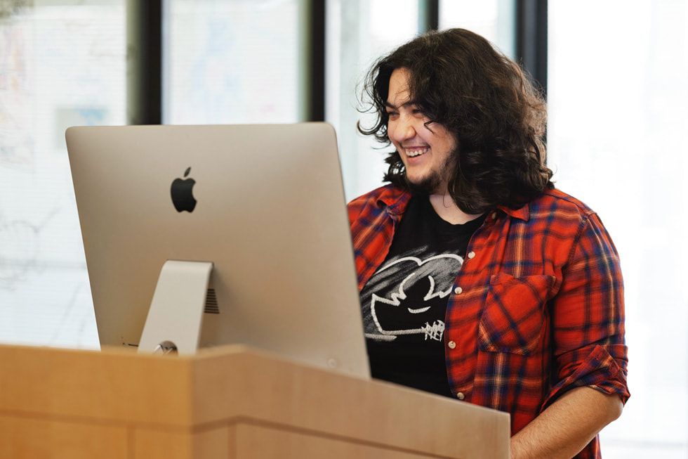 Teacher Jessica ‘Jess’ Jerome is shown working on a Mac. 