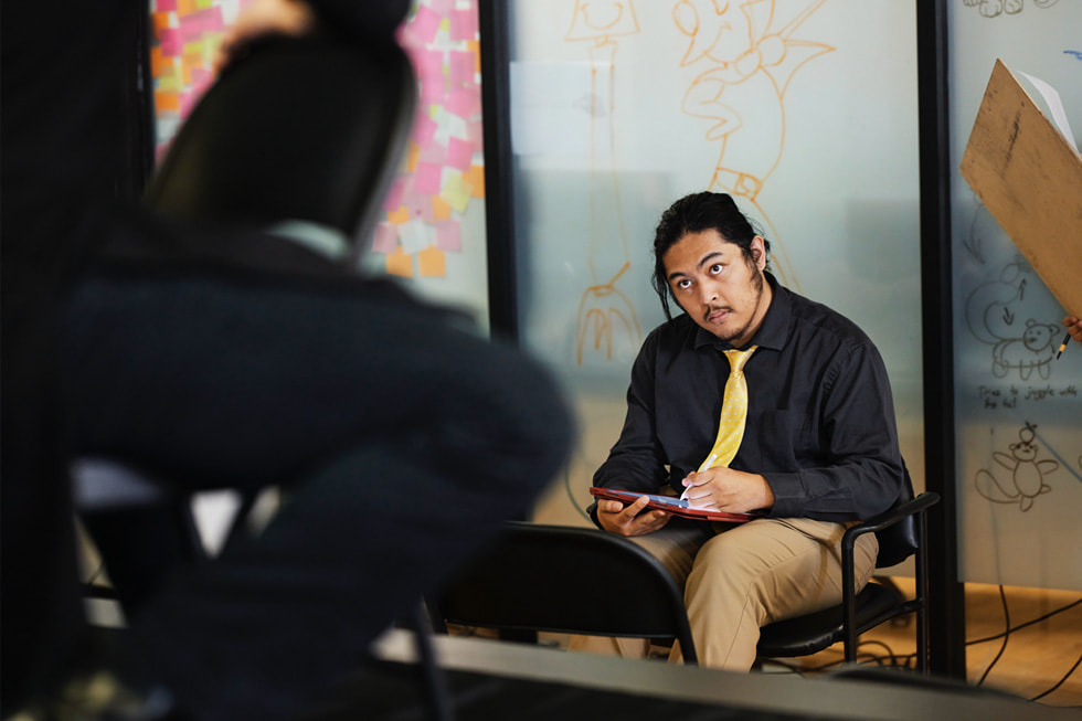 Third-year student Matthew Rada is shown in a classroom at Exceptional Minds.