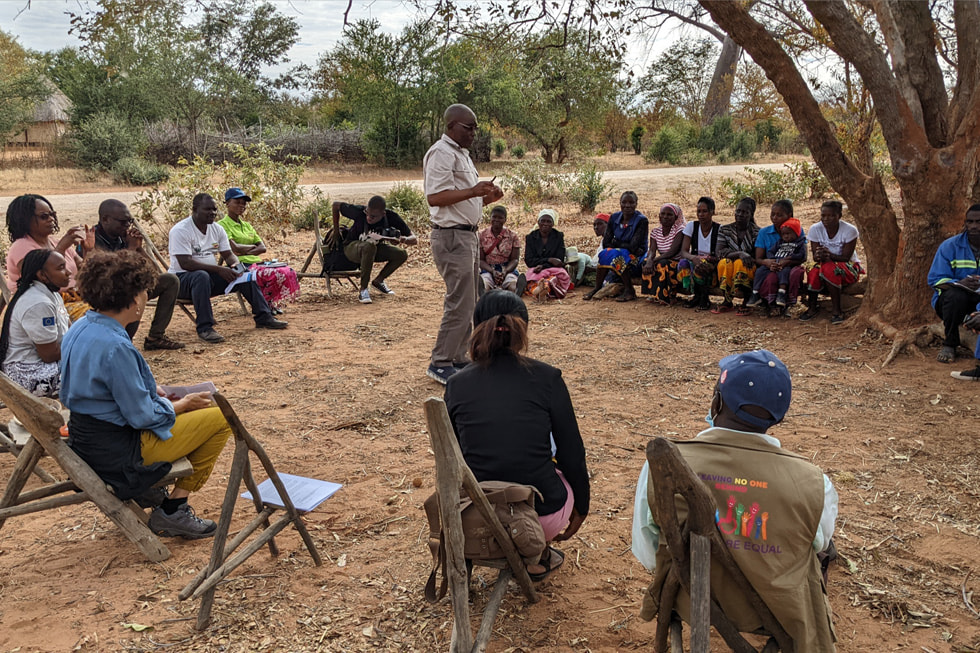 Community members take part in a participatory design session in Zimbabwe.
