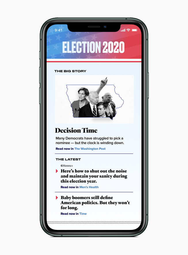 Apple News features election coverage from a variety of sources.