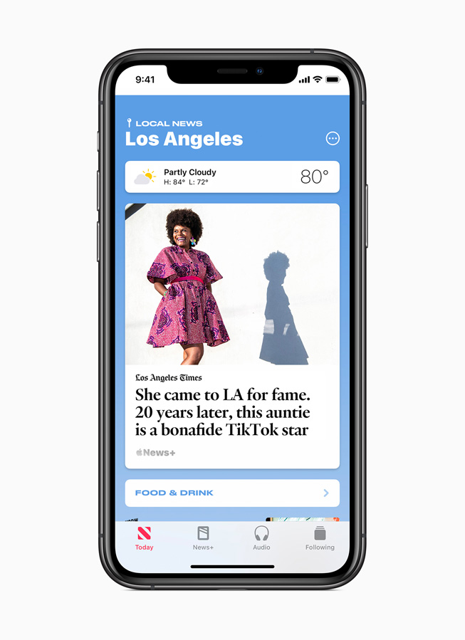 Curated local news for Los Angeles is displayed on iPhone 11 Pro.