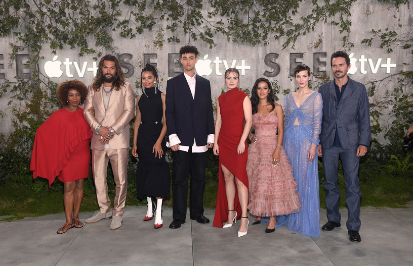 The cast of “See” at the show’s premiere.