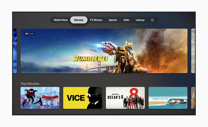 La schermata home di Showtime sull’app Apple TV.