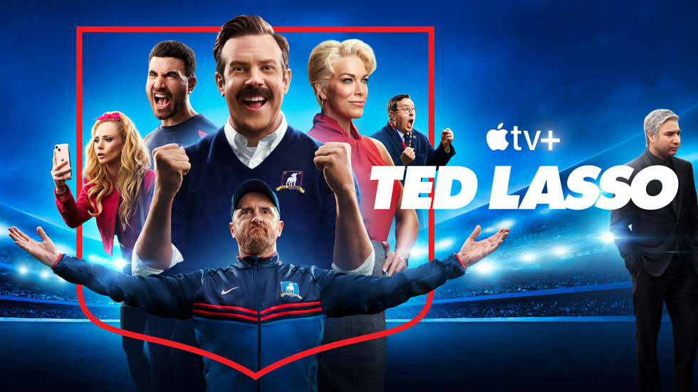 Bannière de la saison 3 de <i>Ted Lasso</i> pour Apple TV+.