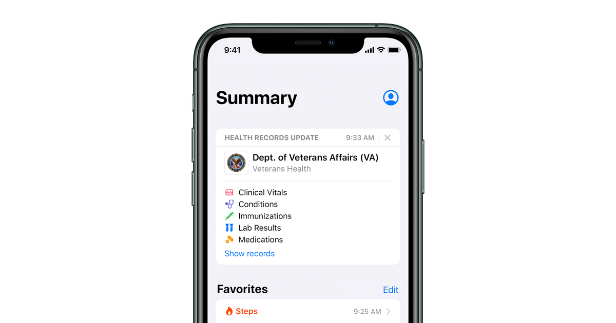photo of Health Records on iPhone now available to veterans across the US image