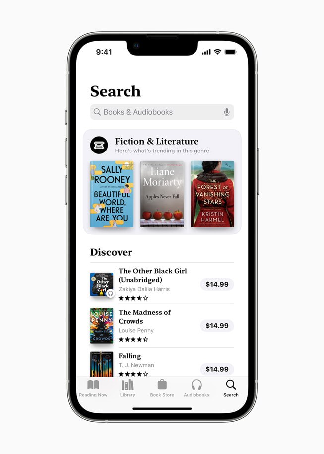 Search function in Apple Books on iPhone 13 Pro.