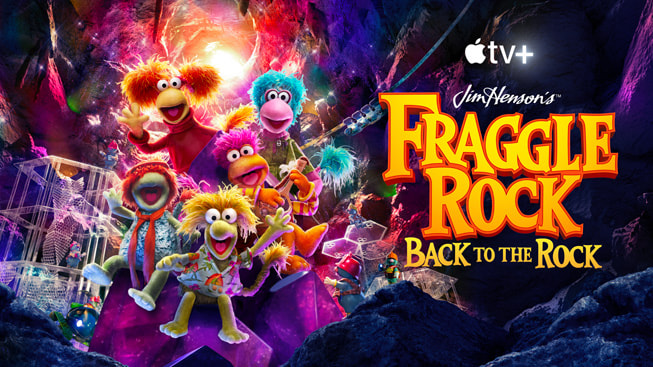 Baner reklamujący film „Fraglesy powracają!” w Apple TV+.