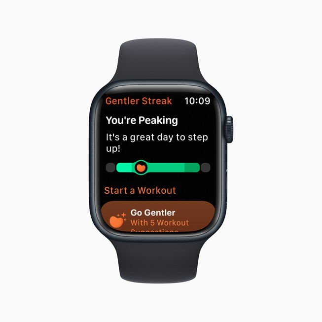 صورة ثابتة لتطبيق Gentler Streak الفائز بجائزة أفضل تطبيق لساعة Apple Watch هذا العام.