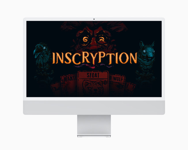 A still from Inscryption, the Mac Game of the Year.