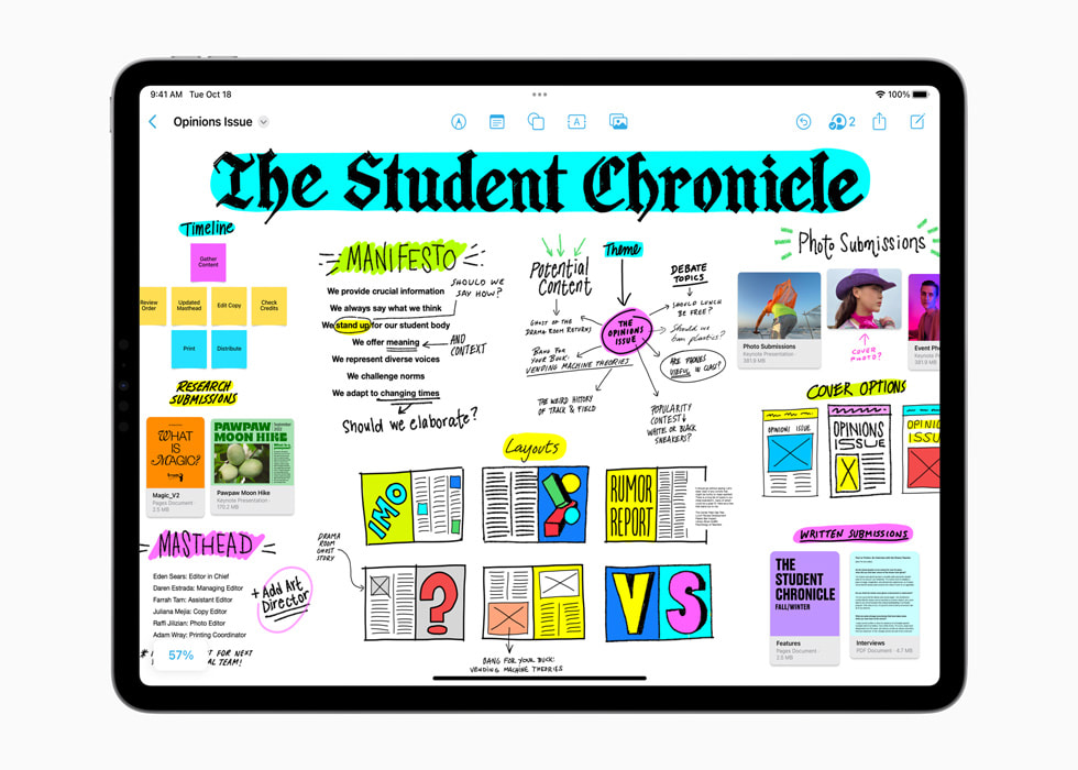 Les tableaux Freeform prennent en charge de nombreux types de fichiers sur iPad Pro.