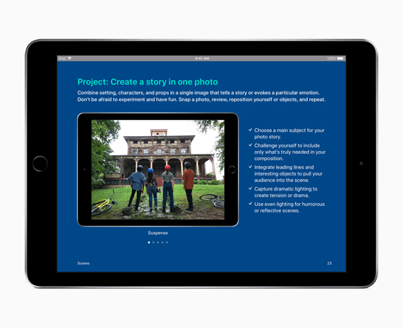 Das iPad zeigt als Beispiel ein Projekt mit Everyone Can Create.