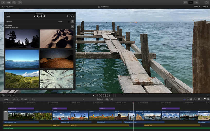 Imagen de pantalla de Final Cut Pro X.