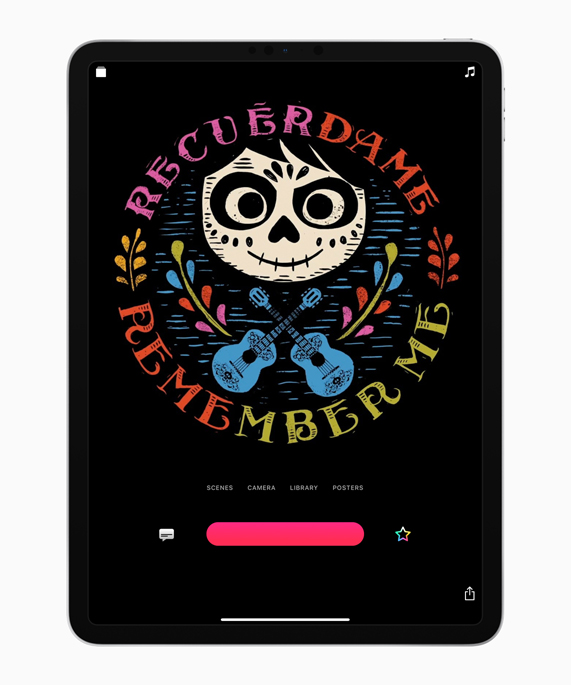 El póster de la película Coco en Clips en iPad.