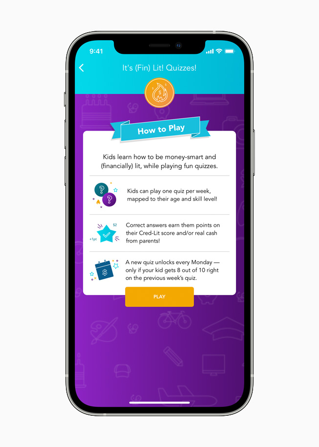 La carta di debito Cashola nell’app Goalsetter su iPhone 12 Pro.