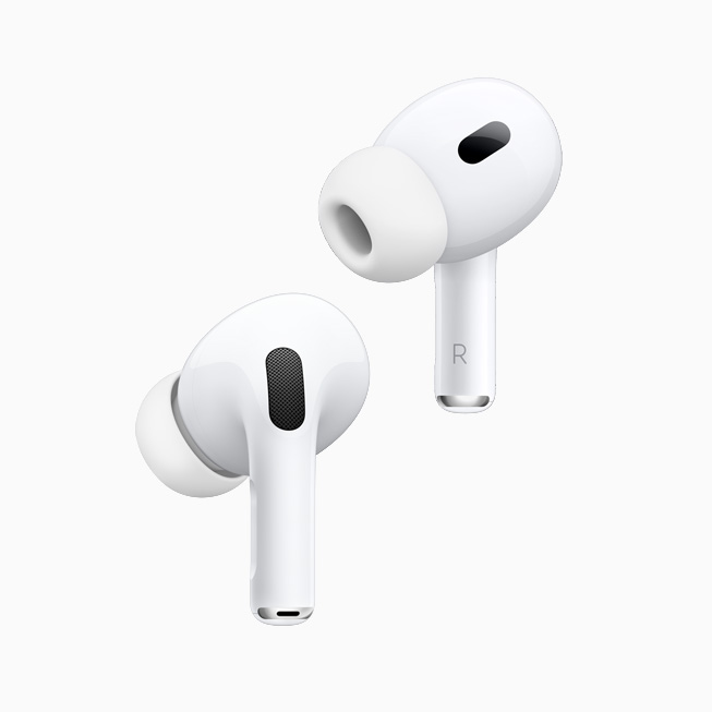 The new AirPods Pro are shown 