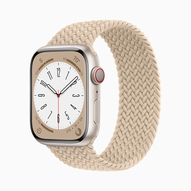 O novo Apple Watch Series 8 é mostrado.