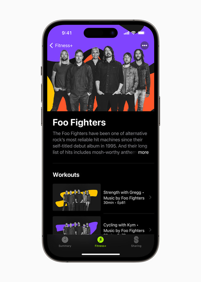 “Artista in primo piano” con i Foo Fighters su Fitness+.