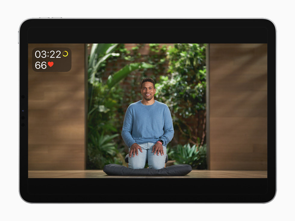 Méditation Fitness+ sur un iPad Pro.