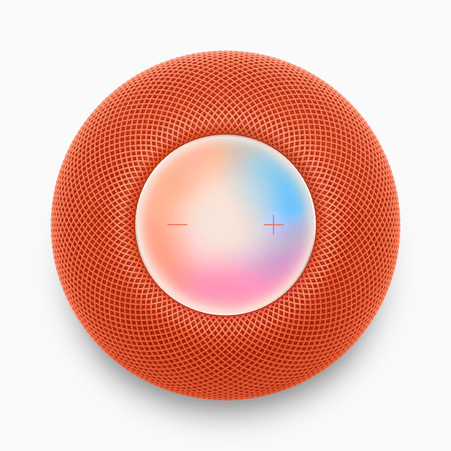 The top of HomePod mini showcasing Siri being activated.