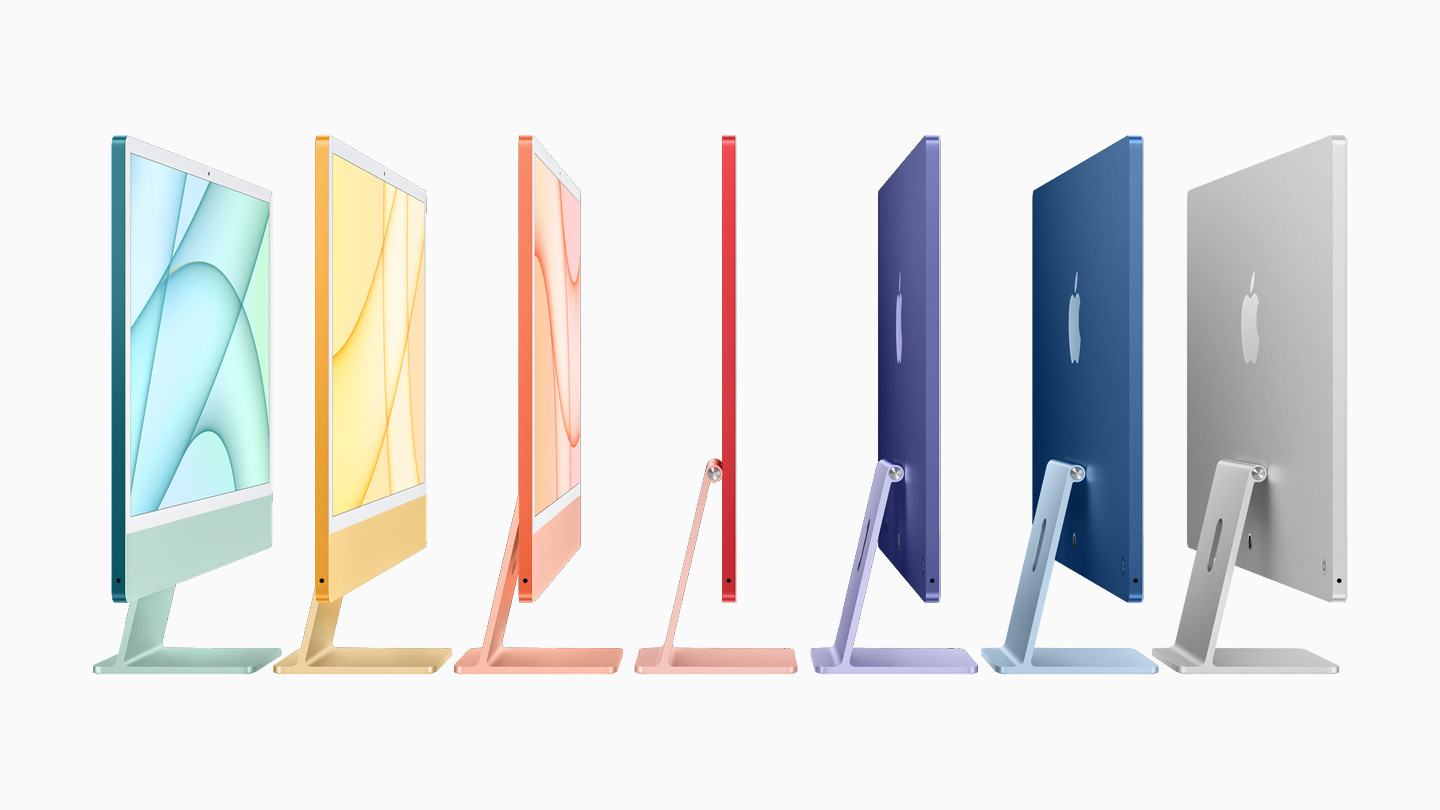 새로운 7가지 iMac 모델은 슬림한 디자인과 다양한 색상을 자랑한다.