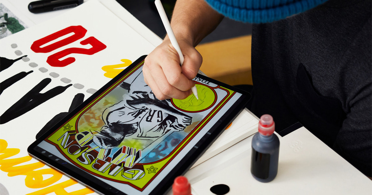 photo of Artists reimagine the baseball card with iPad Pro and Apple Pencil image