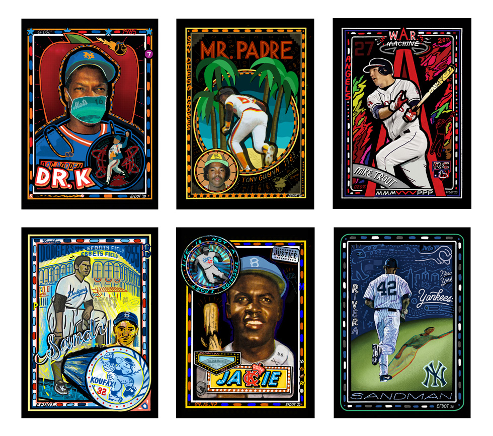 A collection of Eric “Efdot” Friedensohn’s Topps Project 2020 baseball cards.