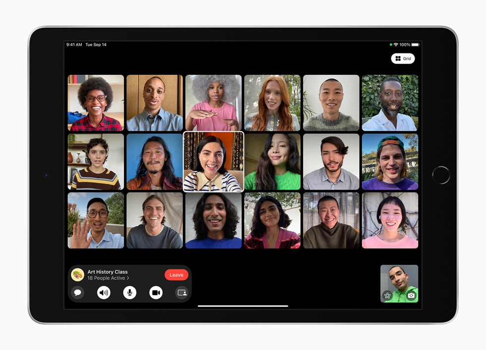 A Group FaceTime call displayed on the new iPad.