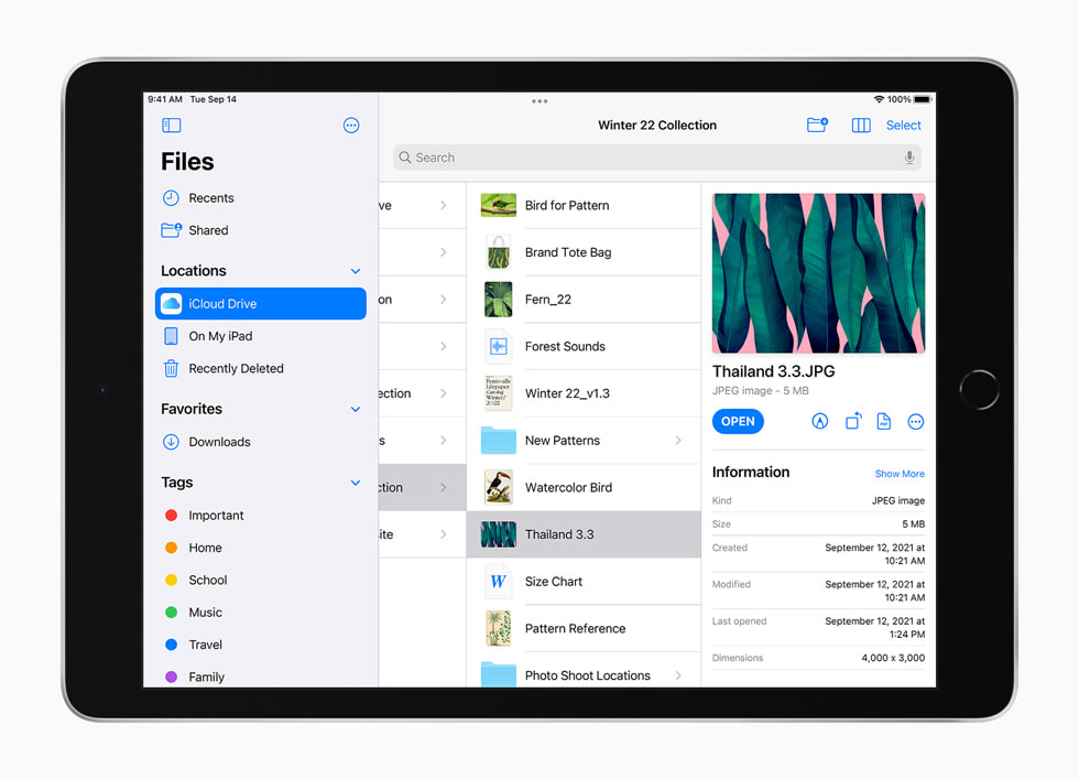 iCloud Drive sul nuovo iPad.