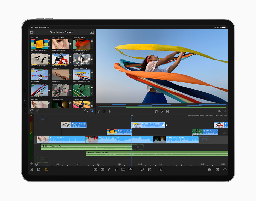 Video editing on the new iPad Pro.