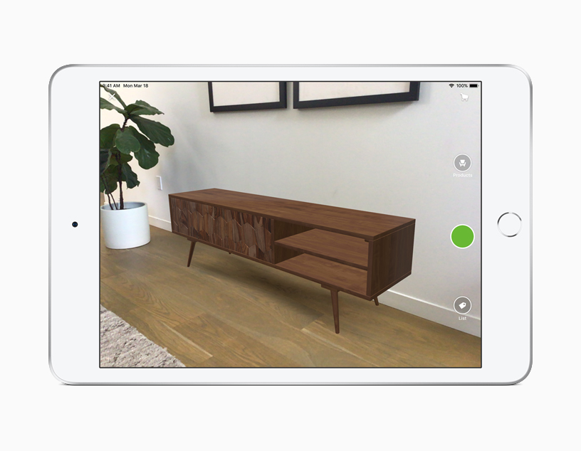 iPad mini with AR app.