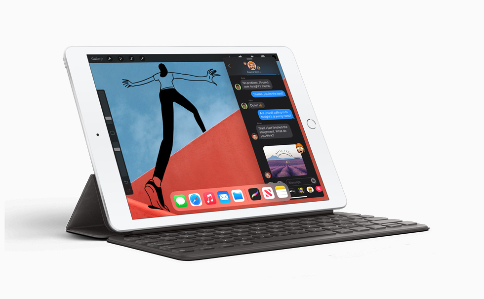 iPad (eighth-generation) with Smart Keyboard.