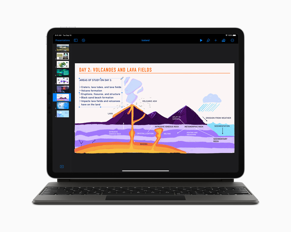 แอพ Keynote บน iPad Pro ใหม่ พร้อมด้วย Magic Keyboard 
