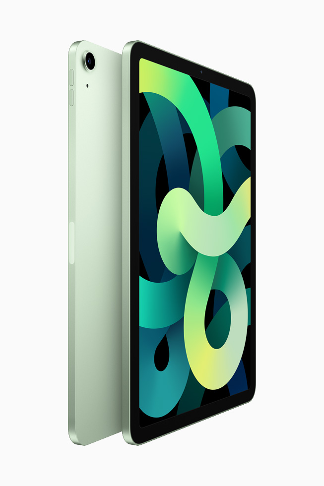 Two iPad Air back-to-back to each other in green.