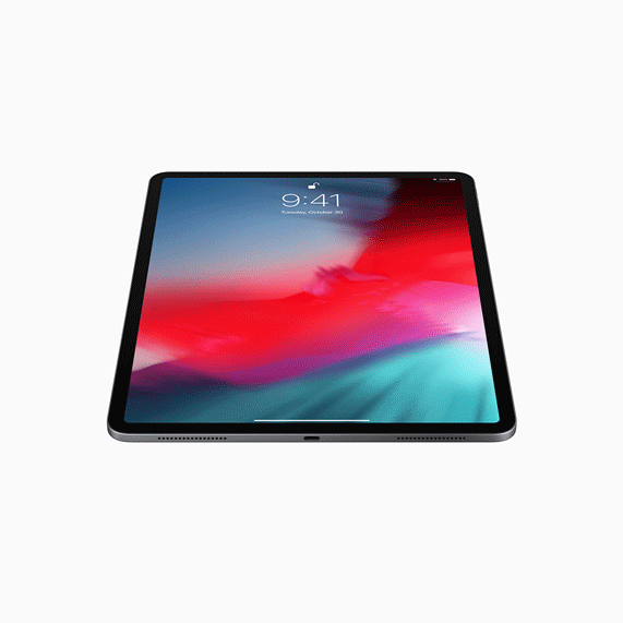 Rotating iPad Pro che regola il contenuto all'orientamento del visualizzatore.