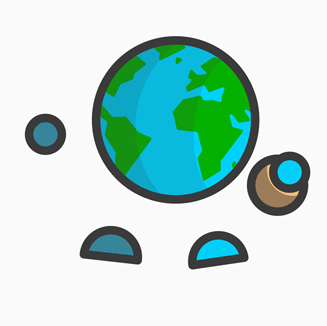 Một biểu tượng Trái đất hành tinh hình người đang chơi bóng rổ từ giải thưởng giới hạn cho Ngày Trái đất năm 2023 trong Apple Fitness+.