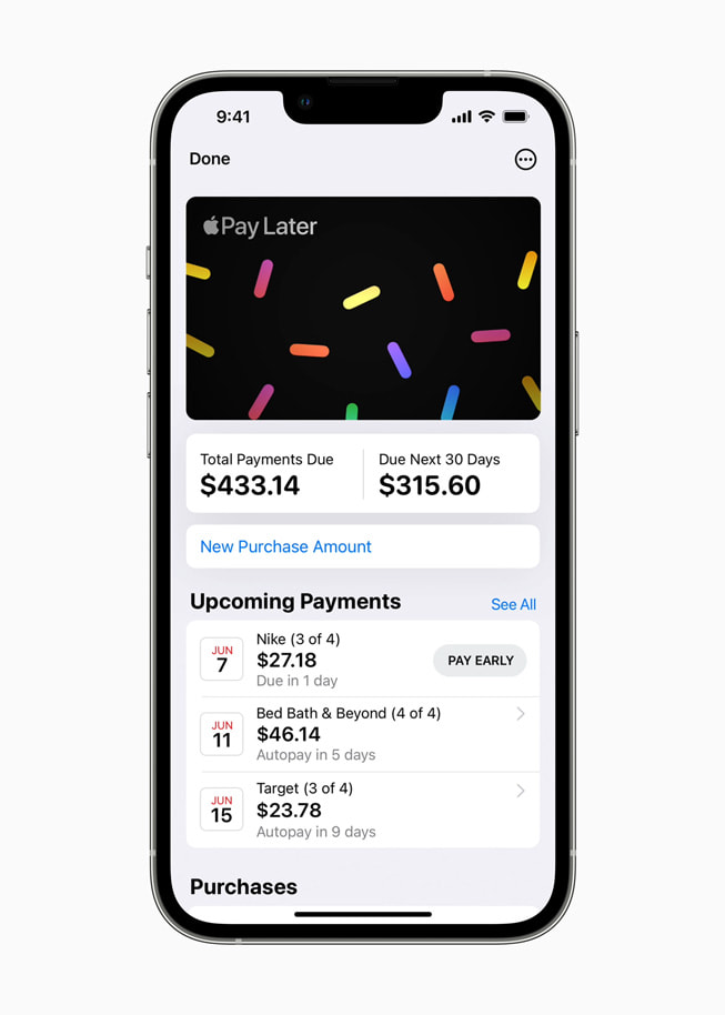 An iPhone screen shows a user's Wallet with cards and Order Tracking.