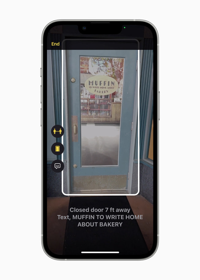 La fonctionnalité Détection des portes est affichée dans l’app Loupe sur un iPhone.