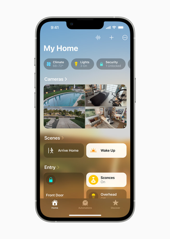 La app Casa muestra el menú.