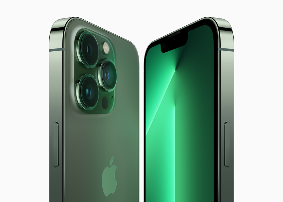 Le nouvel iPhone 13 Pro vert alpin.