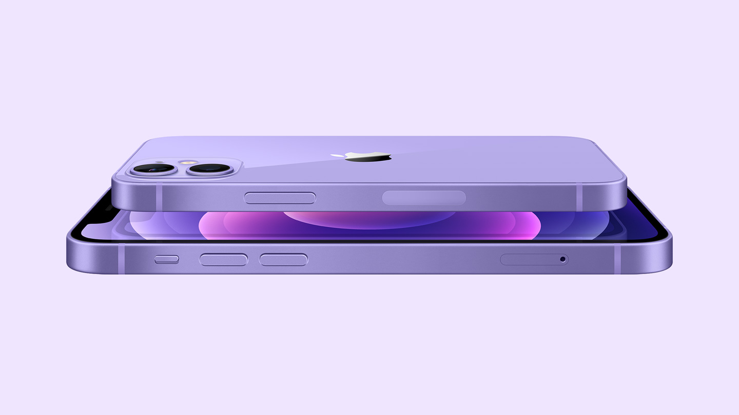The purple iPhone 12 and iPhone 12 mini.
