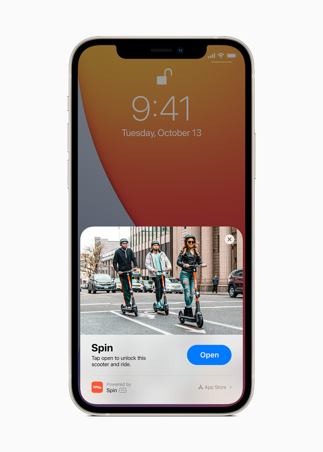 Spin 스쿠터 앱용 App Clip. 