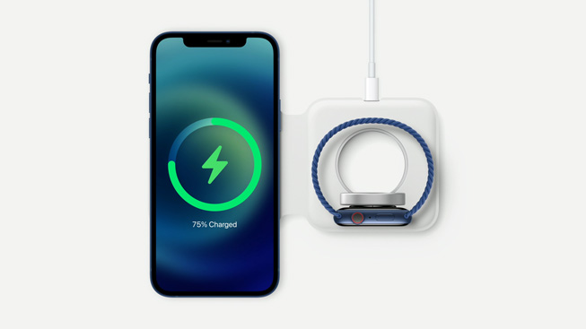 Nouveau chargeur double MagSafe pour iPhone et Apple Watch.